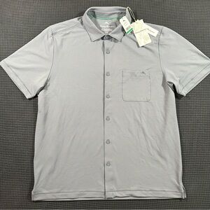 Tommy Bahama IslandZone Costa Wave Camp Shirt Mens Large UPF 50 Slate Shirt